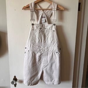 Bill Blass Jeans Khaki Cream Overall Shorts Shortalls, Size L